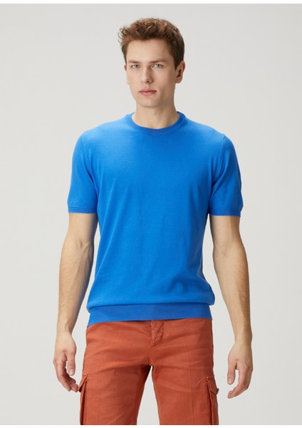 Açık Mavi Kısa Kollu Triko modelleri