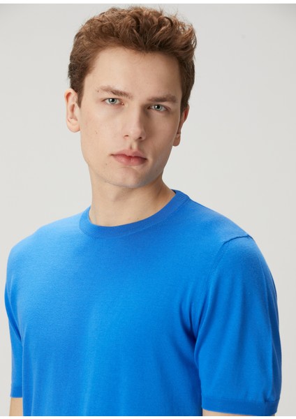 Açık Mavi Kısa Kollu Triko indirimleri