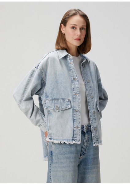 Hettie Oversized Mavi Denim Gömlek