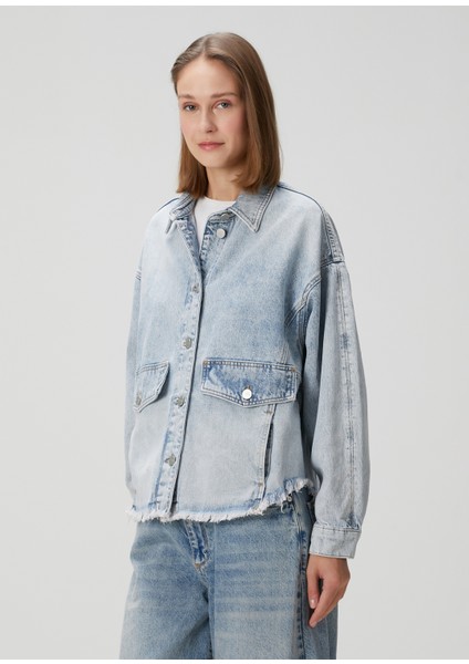 Hettie Oversized Mavi Denim Gömlek modelleri
