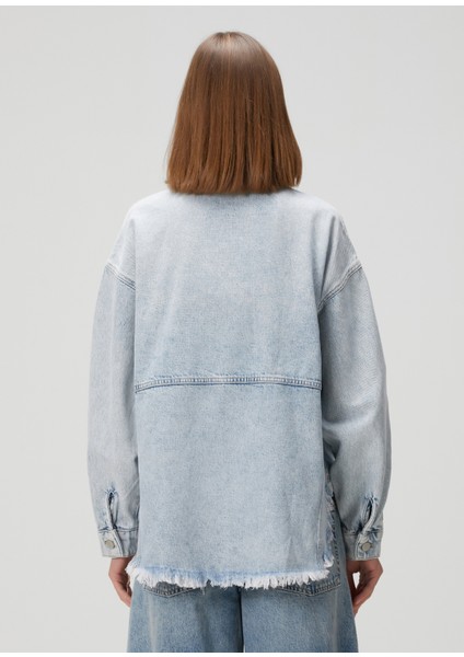 Hettie Oversized Mavi Denim Gömlek fırsatları