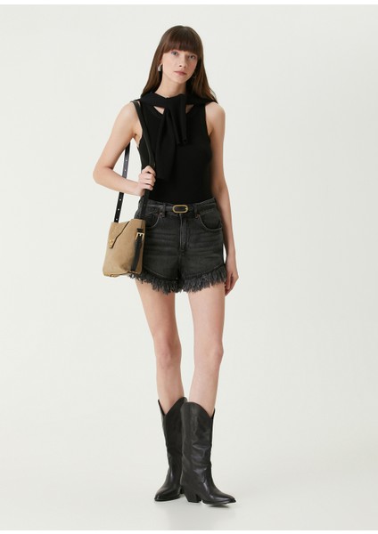 Astrid Antrasit Denim Şort