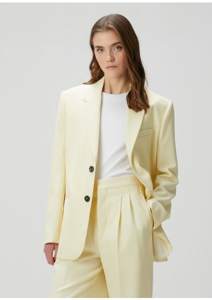 Açık Sarı Yün Ceket