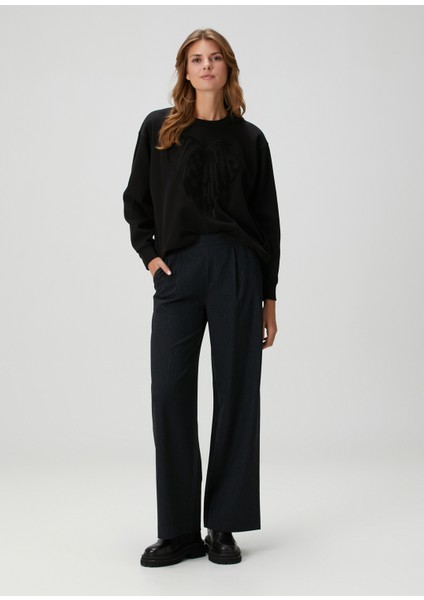 Aleida Siyah Çizgili Pantolon