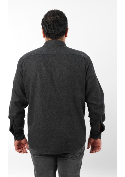 Büyük Beden Siyah Düz Polar Oduncu Erkek Gömlek (BTL-7120-TSS) fiyatları