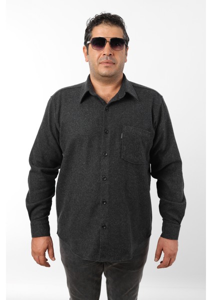 Büyük Beden Siyah Düz Polar Oduncu Erkek Gömlek (BTL-7120-TSS) indirimleri