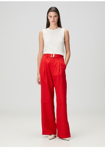 Kırmızı Yün Pantolon