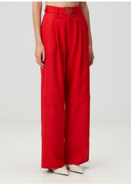 Kırmızı Yün Pantolon modelleri