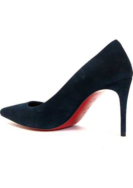 Kate Lacivert Deri Topuklu Ayakkabı modelleri
