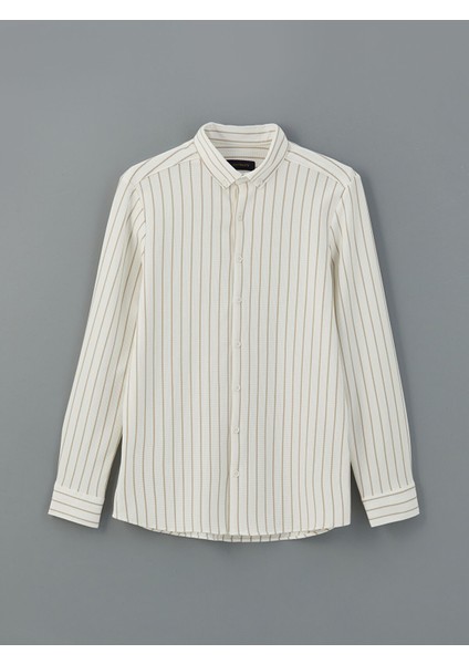 Yeni Sezon Slim Fit Uzun Kollu Çizgili Erkek Gömlek indirimleri