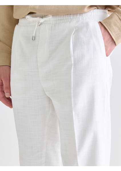 Yeni Sezon Standart Kalıp Keten Görünümlü Erkek Pantolon modelleri