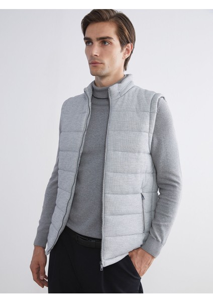 Yeni Sezon Slim Fit Dik Yaka Erkek Şişme Yelek