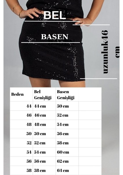 Büyük Beden Siyah Pul Payet Etek Işıltını Yansıt Şıklığını Konuştur! modelleri