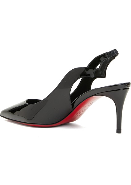 Hot Chick Sling Siyah Deri Topuklu Ayakkabı modelleri