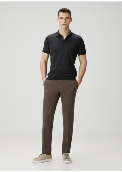Slim Fit Kahverengi Pantolon