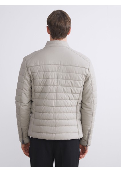 Yeni Sezon Slim Fit Dik Yaka Erkek Deri Görünümlü Ceket indirimleri