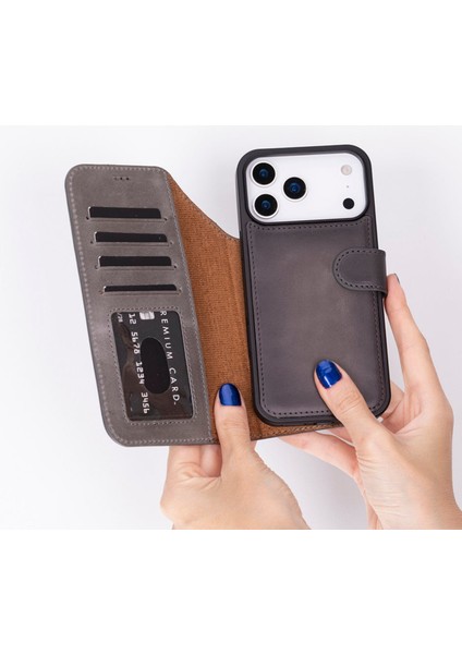 Apple iPhone 17 Pro Uyumlu Hakiki Deri Kişiselleştirilebilir Telefon Kılıfı