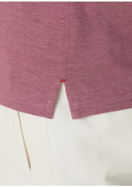 Pembe Polo Yaka Ipek T-Shirt