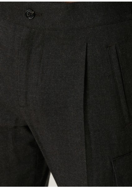 Siyah Yün Kargo Pantolon fırsatları