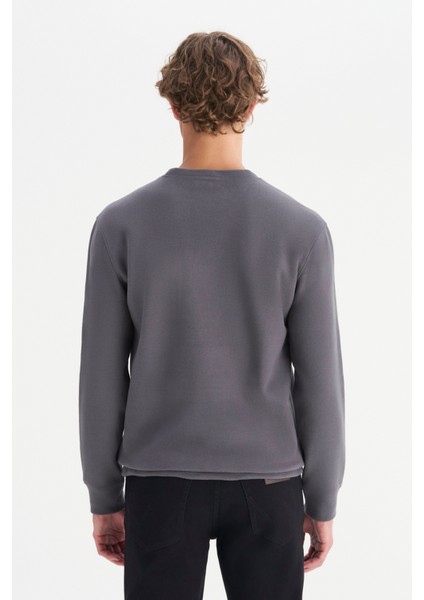 Pamuklu Regular Fit Normal Kesim Bisiklet Yaka Selanik Örgü Sweatshirt indirimleri