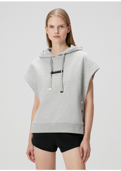 Sorri Gri Kapüşonlu Kolsuz Sweatshirt