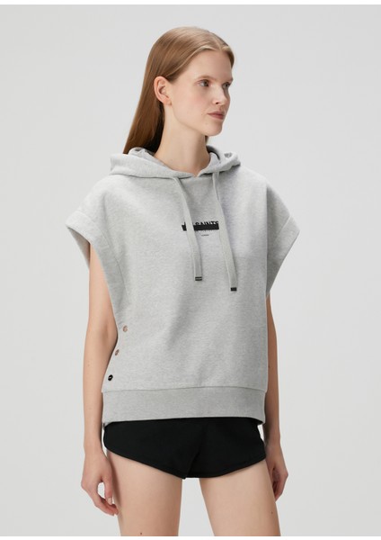 Sorri Gri Kapüşonlu Kolsuz Sweatshirt modelleri