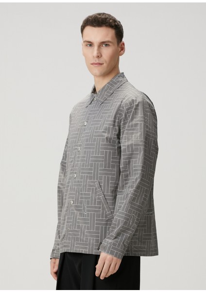 Weave Gri Desenli Mont modelleri