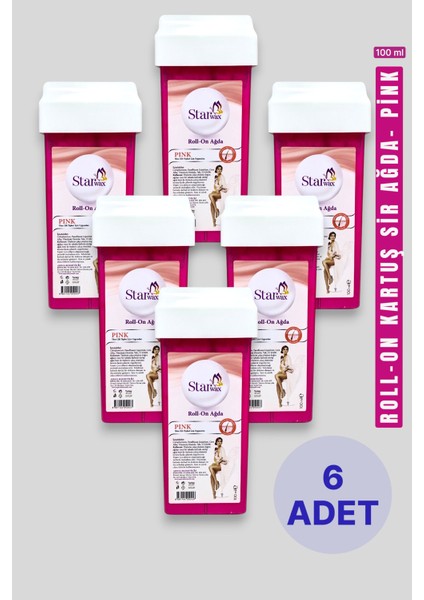 Roll On Kartuş Sir Ağda Pink | Hassas Ciltler Için Özel | 6'lı Profesyonel Paket