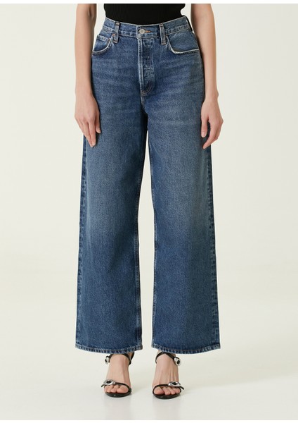 Low Slung Baggy Koyu Mavi Jean Pantolon fiyatları