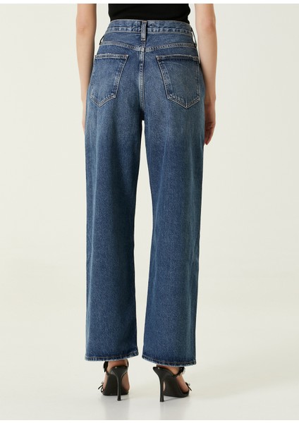 Low Slung Baggy Koyu Mavi Jean Pantolon indirimleri