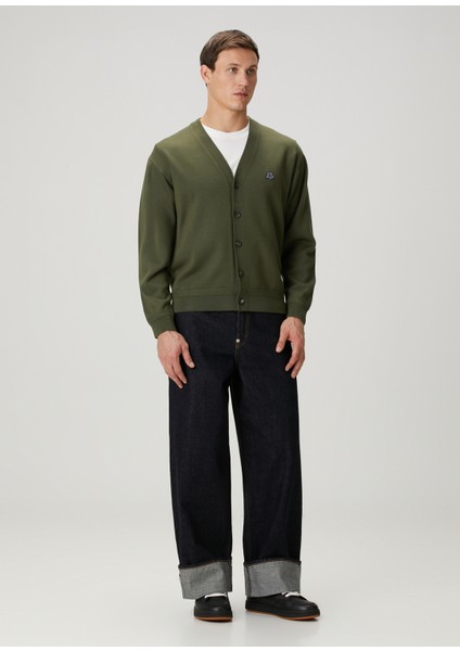 Haki V Yaka Yün Triko Hırka fiyatları