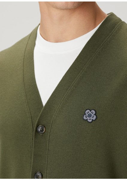 Haki V Yaka Yün Triko Hırka indirimleri