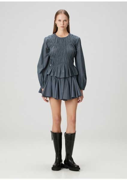 Tulip Mavi Mini Etek