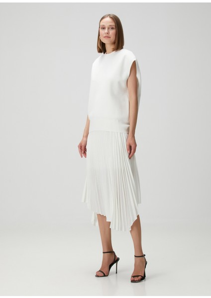 Leia Harley 2 In 1 Beyaz Midi Elbise