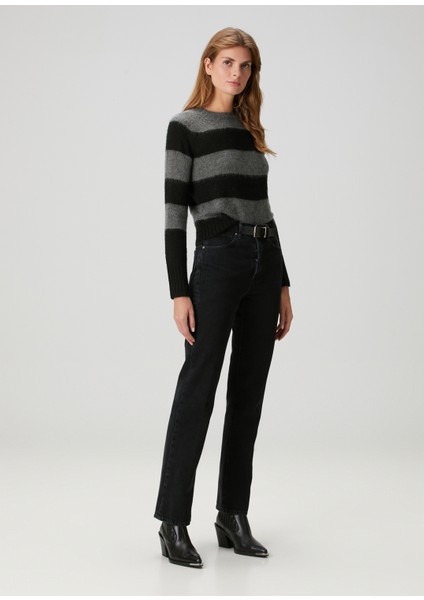 Lou Gri Siyah Çizgili Kazak fiyatları