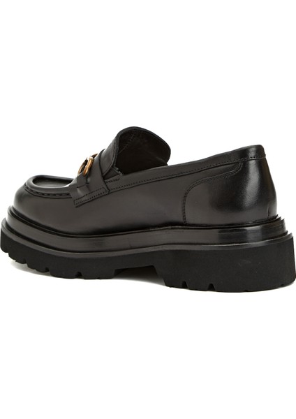 Siyah Kadın Deri Loafer modelleri