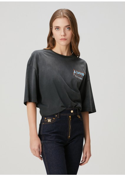 Antrasit Baskılı T-Shirt