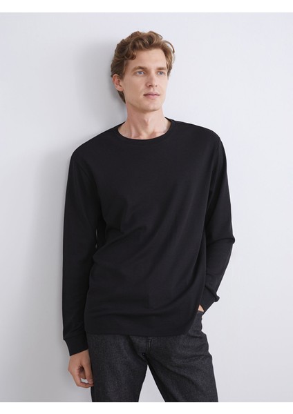 Yeni Sezon Bisiklet Yaka Uzun Kollu Erkek Sweatshirt