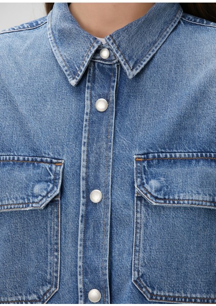 Camryn Mavi Organik Pamuk Denim Gömlek indirimleri