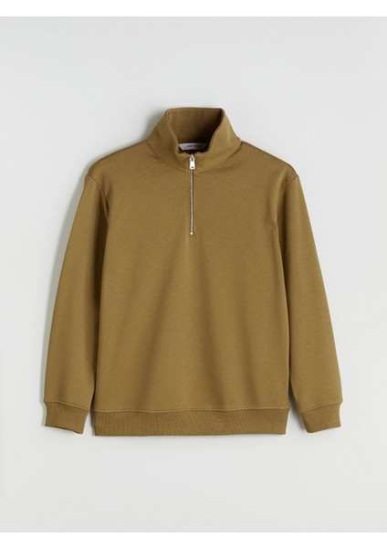 Yeni Sezon Fermuarlı Dik Yaka Erkek Kalın Sweatshirt indirimleri