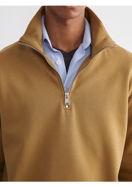 Yeni Sezon Fermuarlı Dik Yaka Erkek Kalın Sweatshirt modelleri