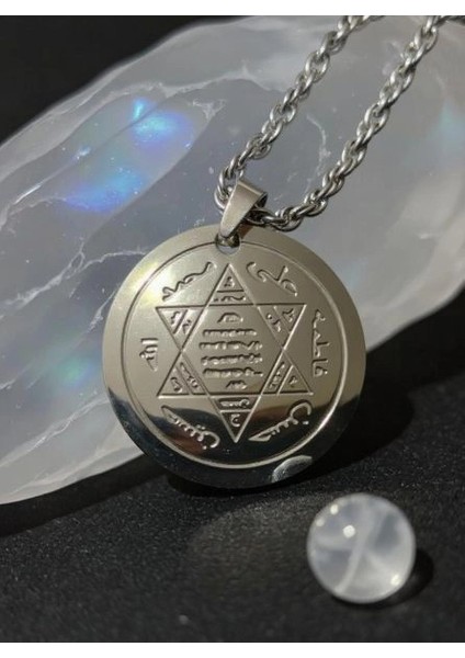 Süleyman Mührü Kolye – Çelik Altın Kaplama, Manevi Koruyucu Takı fiyatları