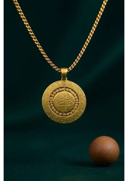 Zırh Dua Kolye – Çelik Altın Kaplama, Manevi Koruyucu Takı