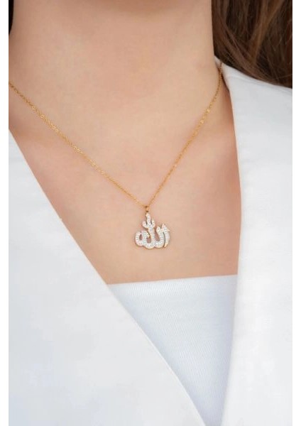 Allahlı Kolye - Yalın – Çelik Altın Kaplama, Manevi Koruyucu Takı fiyatları