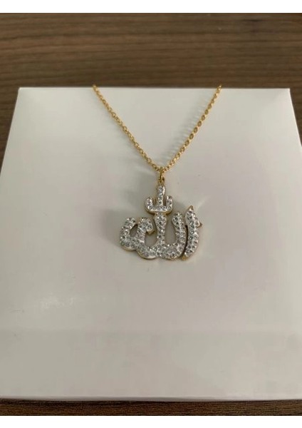 Allahlı Kolye - Yalın – Çelik Altın Kaplama, Manevi Koruyucu Takı modelleri