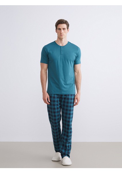 Yeni Sezon Standart Kalıp Ekose Erkek Pijama Takımı fiyatları