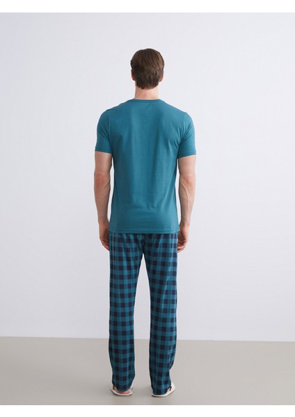 Yeni Sezon Standart Kalıp Ekose Erkek Pijama Takımı fırsatları