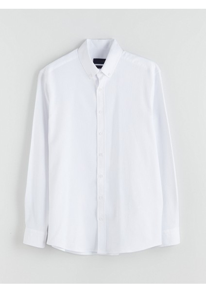 Yeni Sezon Regular Fit Uzun Kollu Armürlü Erkek Gömlek indirimleri