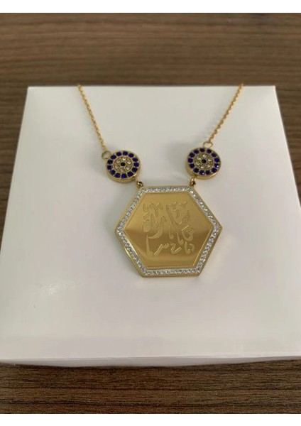 Altıgen Maşallah Kolye – Çelik Altın Kaplama, Manevi Koruyucu Takı fiyatları