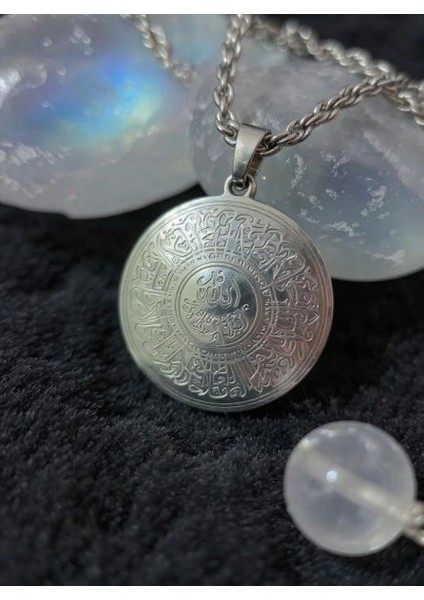 Ayetel Kürsi Allah Yazılı Kolye – Çelik Altın Kaplama, Manevi Koruyucu Takı fırsatları